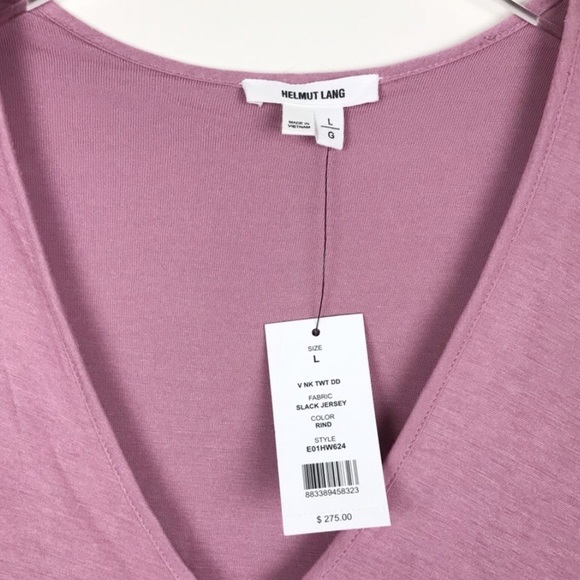 NWT Helmut Lang Magenta V-Neck Twisted Midi Dress - Picture 3 of 8